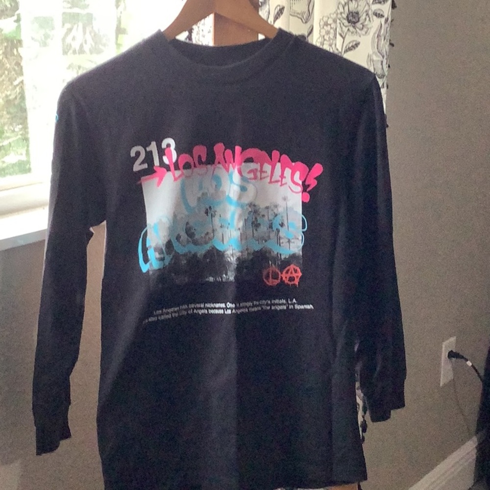 Los Angeles Graphic Black Long Sleeve Shirt